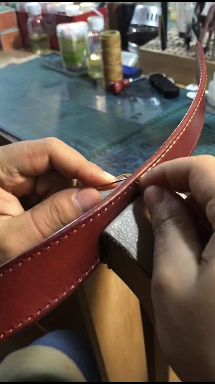 很厚的牛皮腰带制作过程,自己怎么做牛皮腰带