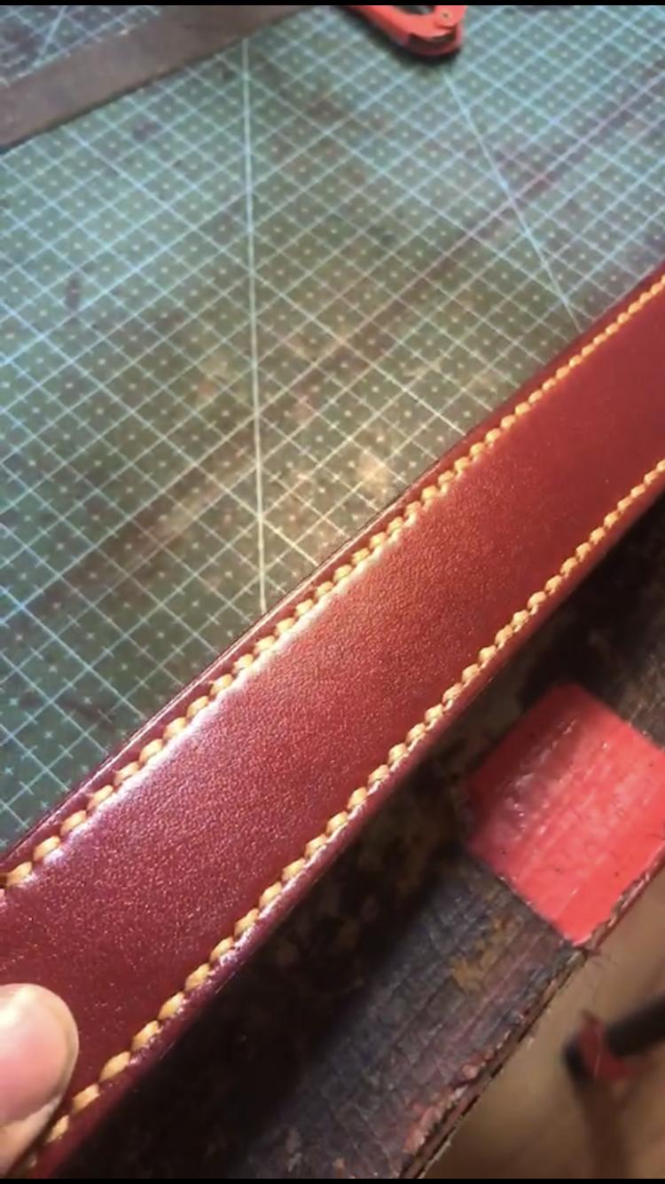 很厚的牛皮腰带制作过程,自己怎么做牛皮腰带