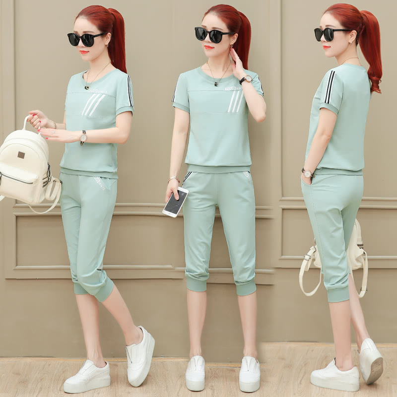 夏天穿的新款时尚洋气短裤套装女,流行穿搭夏天气质套装推荐