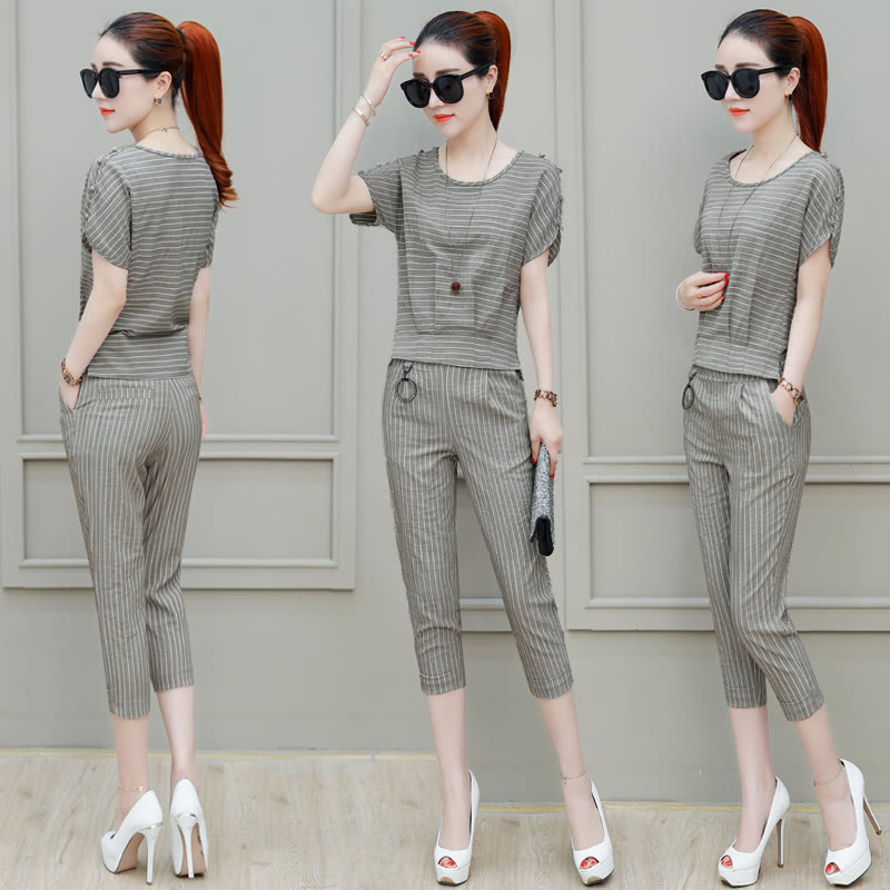 夏天穿的新款时尚洋气短裤套装女,流行穿搭夏天气质套装推荐