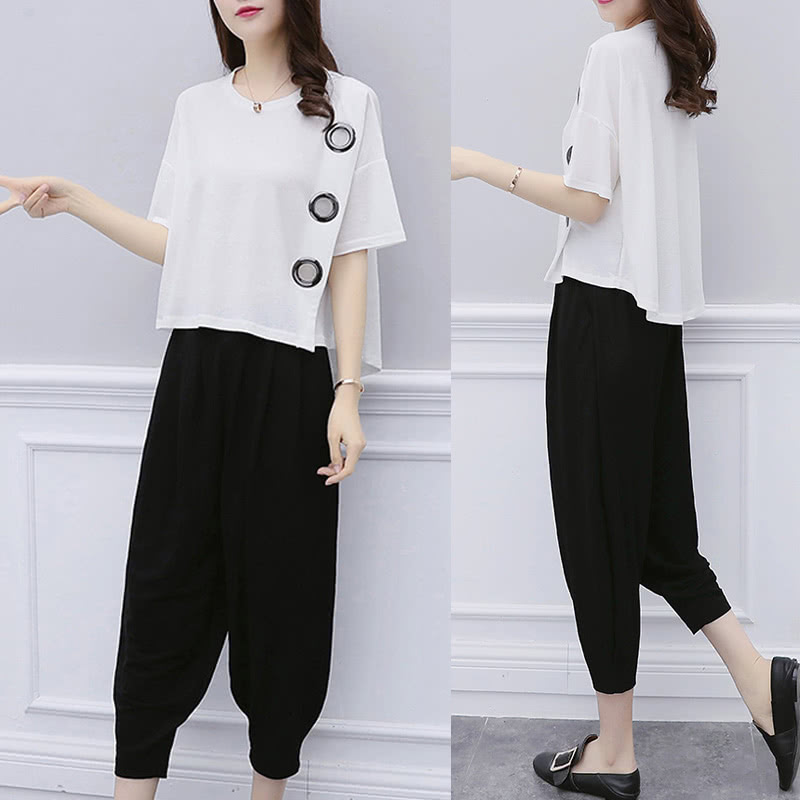 夏天穿的新款时尚洋气短裤套装女,流行穿搭夏天气质套装推荐