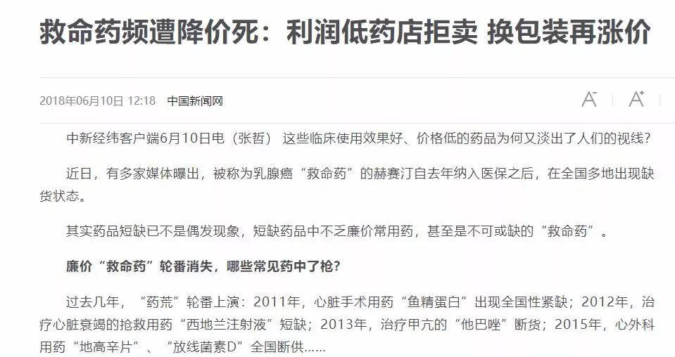 天价救命药,救命的药价格却如此高昂