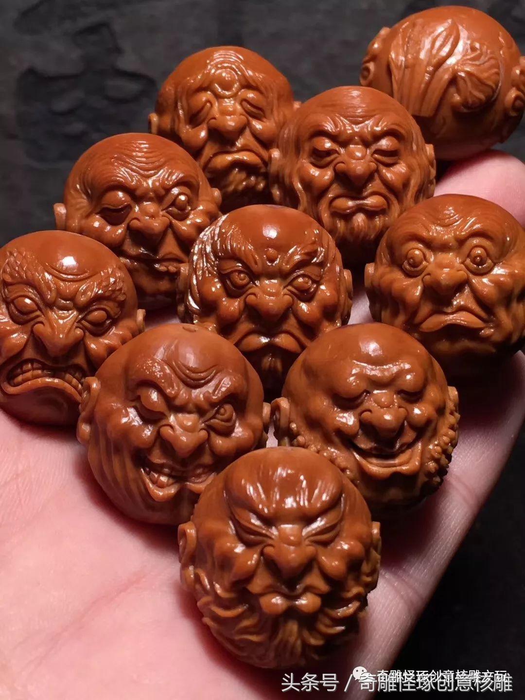世界顶级极品橄榄核雕十八罗汉,知翠轩橄榄核雕双面十八罗汉价格