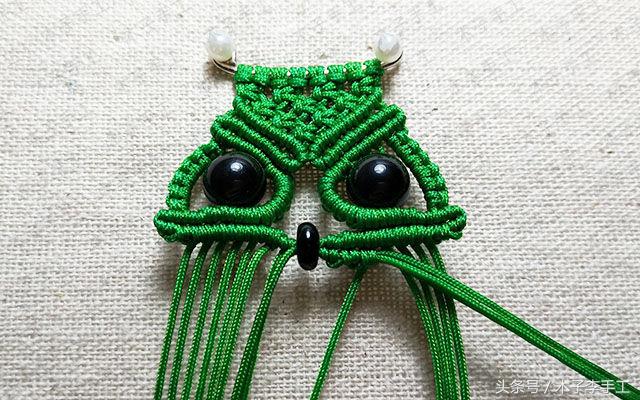 猫头鹰帽子编织图解,猫头鹰图案背心编织图解