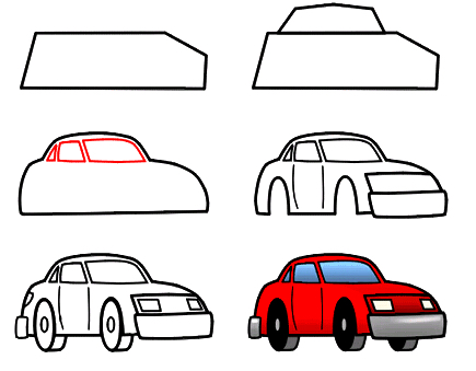 简单又好看的简笔画汽车,各种各样的小汽车儿童画