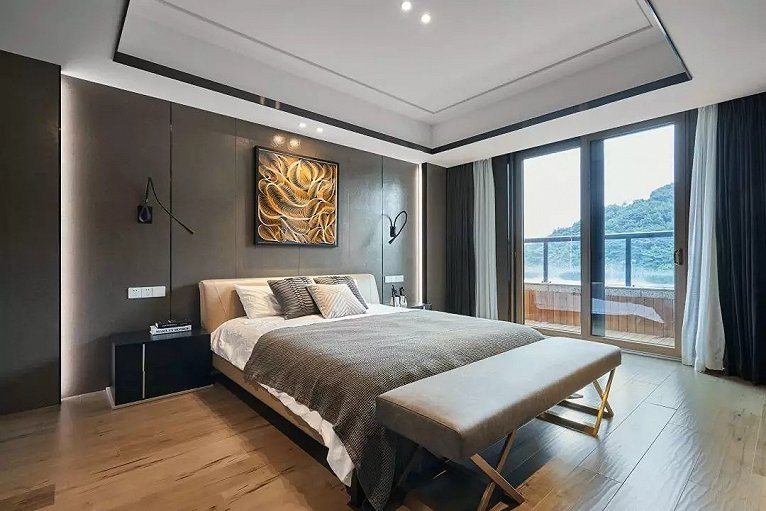 冷色调灰色装修风格,灰色卧室设计高级配色