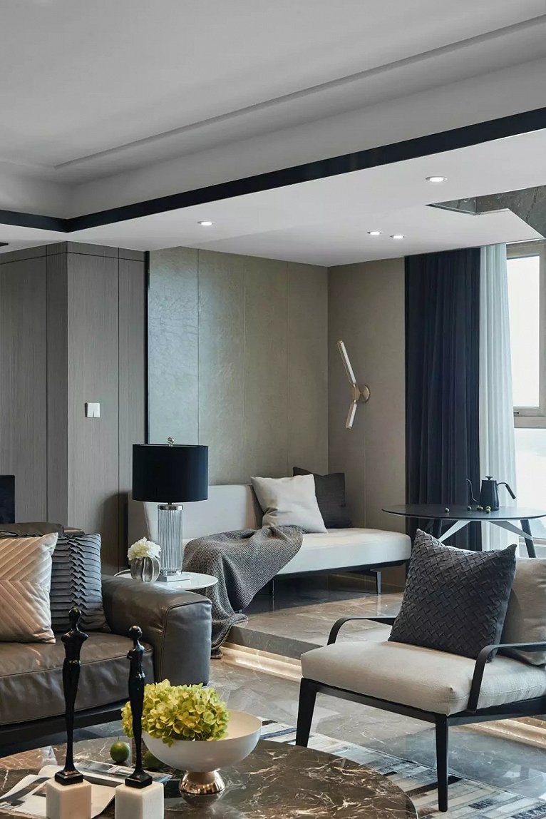 冷色调灰色装修风格,灰色卧室设计高级配色