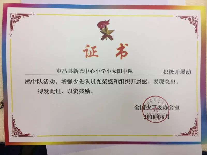 喜报全国优秀少先队集体,全市优秀少先队中队推荐表