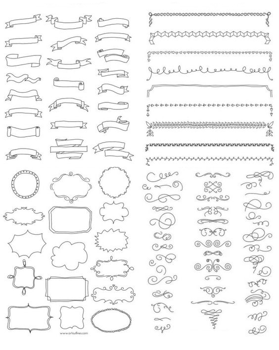 100个手帐花边画,100种简单画花边边框手账