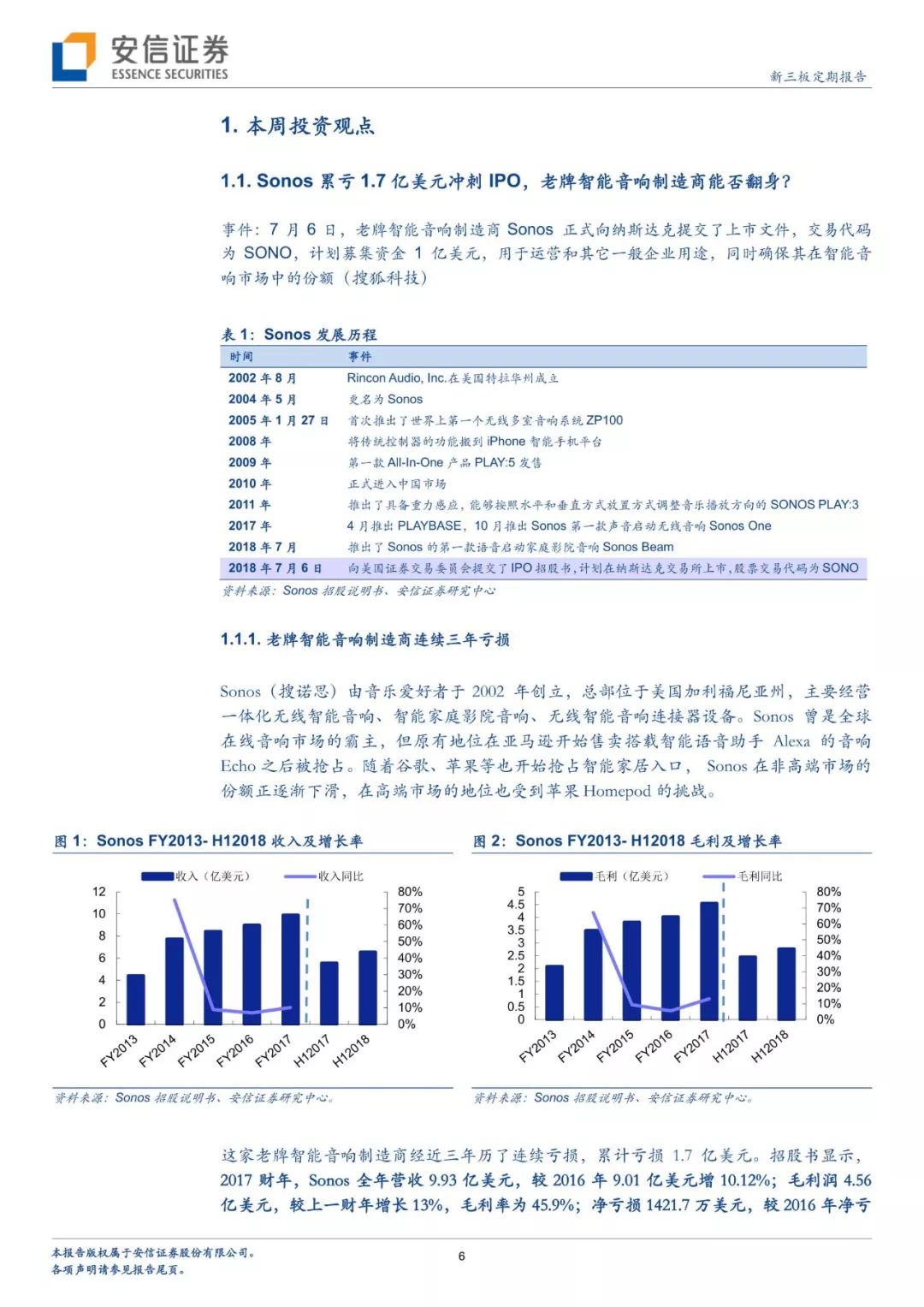 「安信三板｜TMT」Sonos冲刺IPO，老牌智能音响制造商能否翻身？「诸海滨团队」
