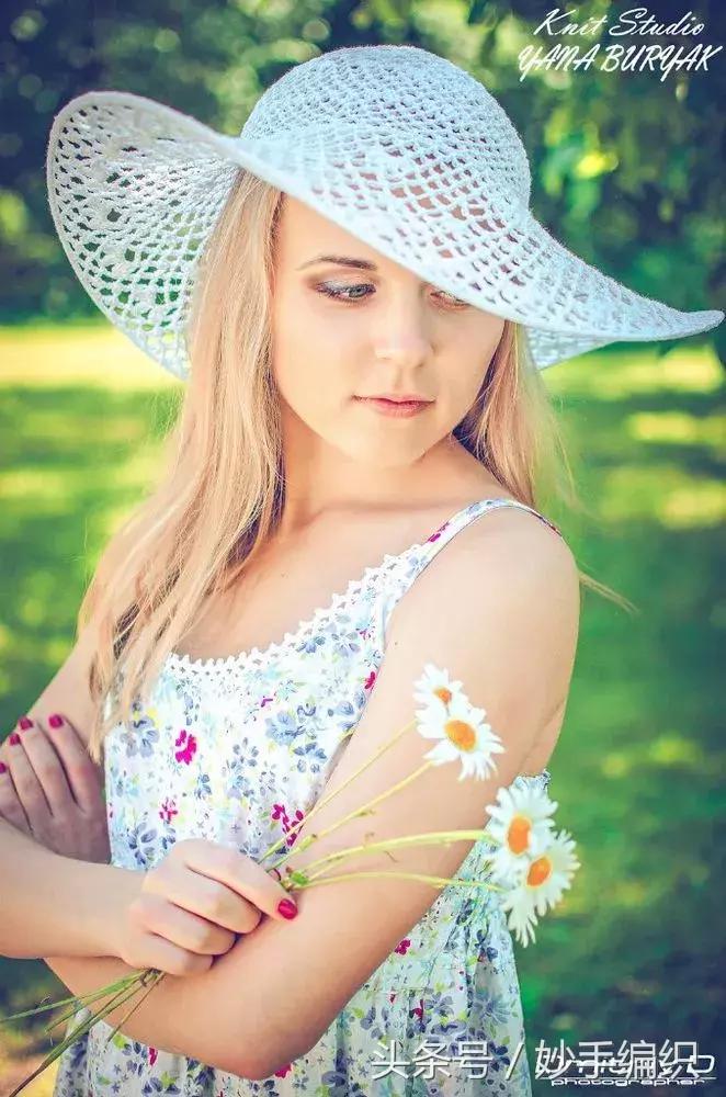 空心线钩太阳帽教程视频,空顶遮阳帽的钩法