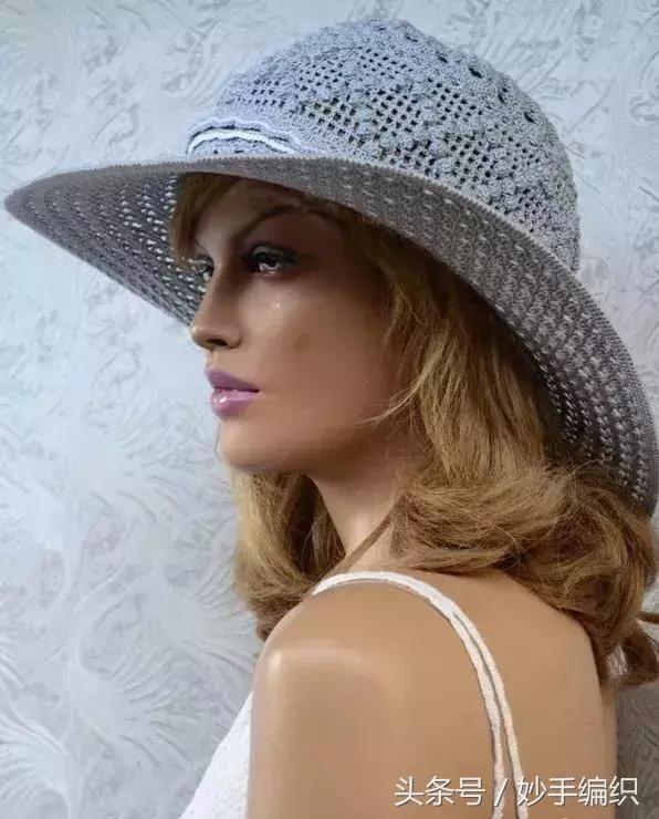 空心线钩太阳帽教程视频,空顶遮阳帽的钩法