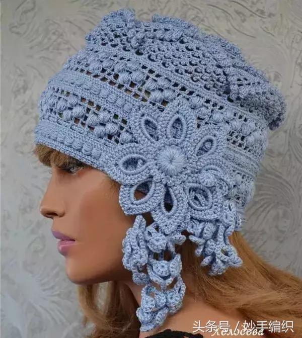 空心线钩太阳帽教程视频,空顶遮阳帽的钩法