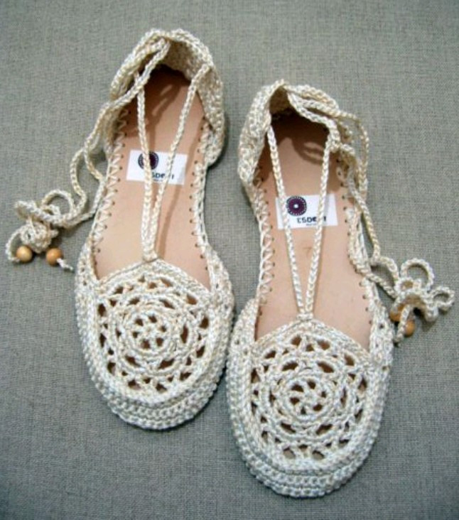 夏季空心线钩针凉鞋,钩针夏季凉鞋的教程