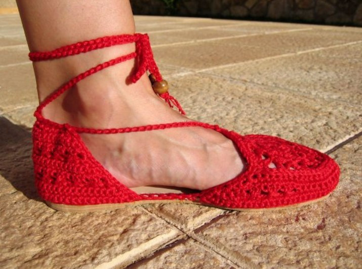夏季空心线钩针凉鞋,钩针夏季凉鞋的教程