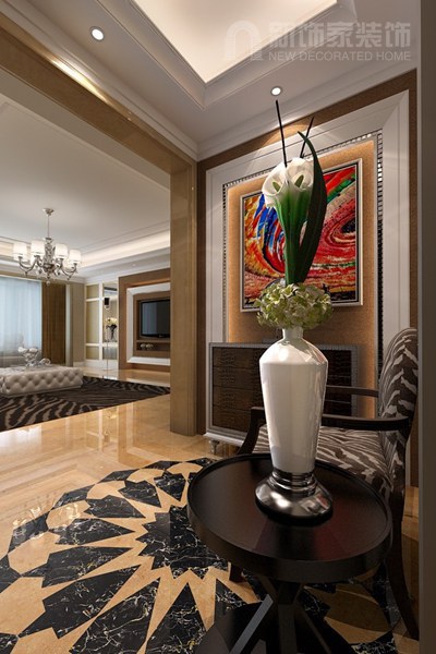 入户进来就是一个独立的玄关空间,有深意的玄关