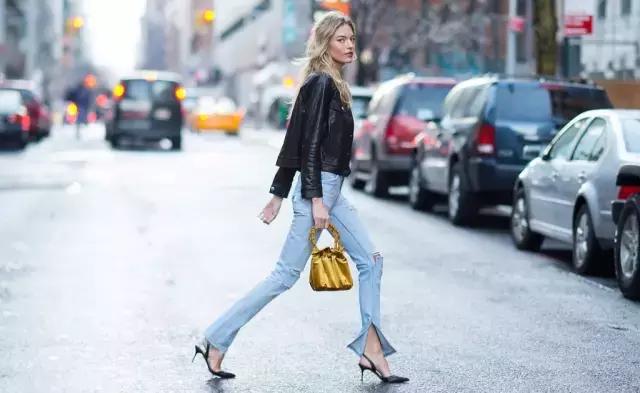 夏天开叉裙子里面可以穿牛仔裤,中长开叉裤裙穿搭