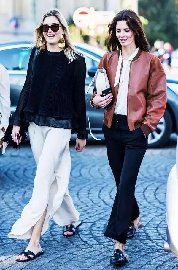 夏天开叉裙子里面可以穿牛仔裤,中长开叉裤裙穿搭