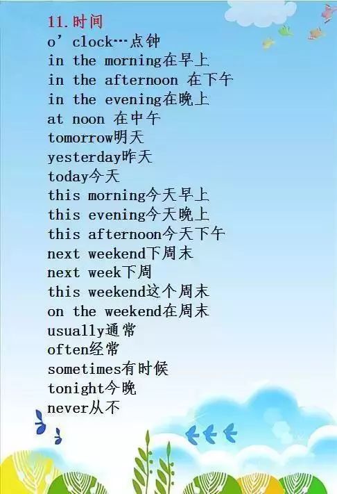 小学英语单词分类思维导图,小学英语单词最全分类整理