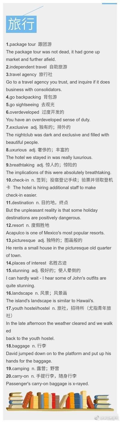 雅思口语最精华词汇总结！188个单词，9大场景！mark学起