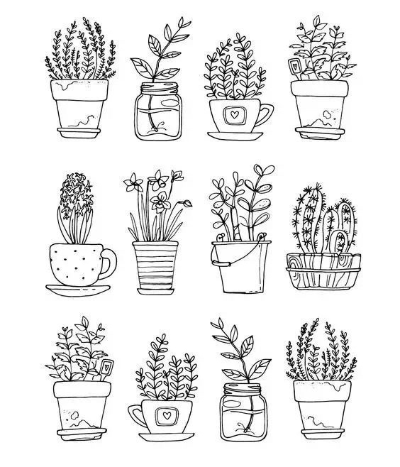 100种手帐树的画法,100种手帐画法小人