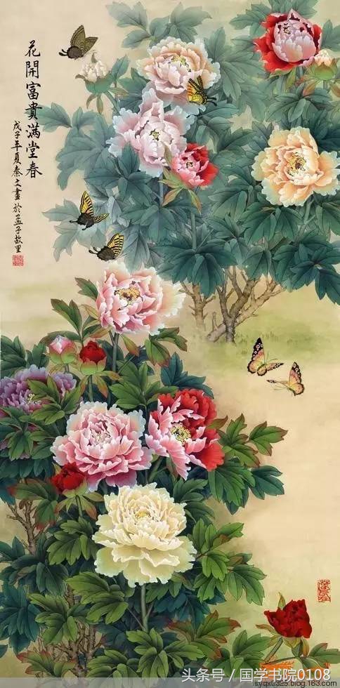 栩栩如生牡丹国画,国画牡丹图是经典