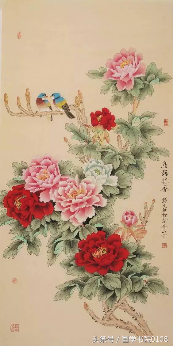 栩栩如生牡丹国画,国画牡丹图是经典