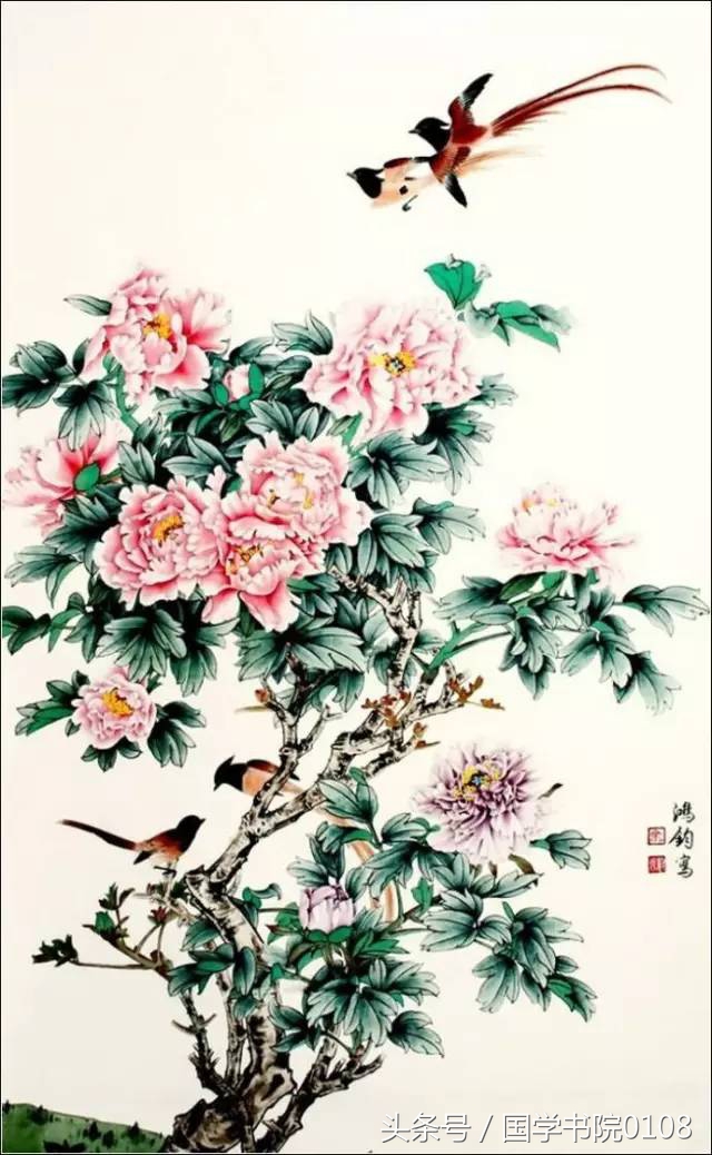 栩栩如生牡丹国画,国画牡丹图是经典