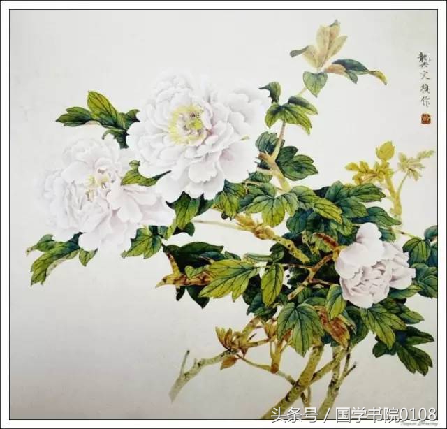 栩栩如生牡丹国画,国画牡丹图是经典