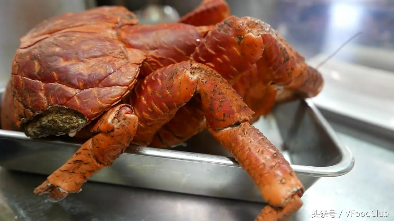 日本超级大的椰子蟹,日本冲绳海鲜鲨鱼刺身