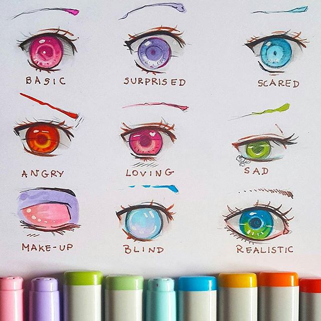 如何用马克笔画简单又好看的眼睛,用马克笔画出简单又好看的图