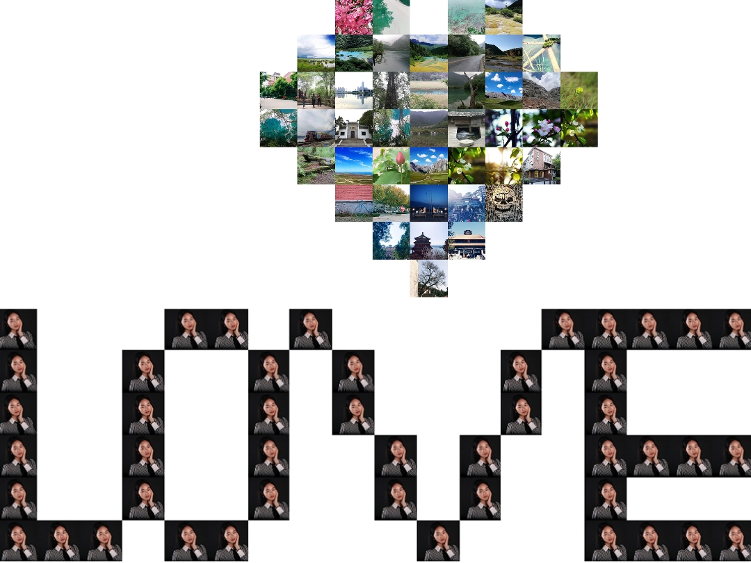 九宫格照片拼图心形hellokitty,excel心形九宫格拼图教程