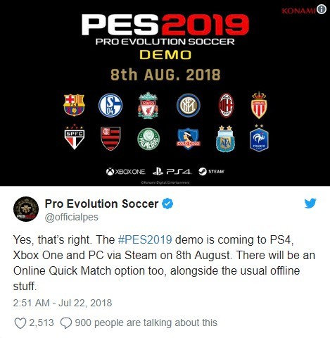 实况足球2020试玩版哪里下载,实况足球更新时间2019