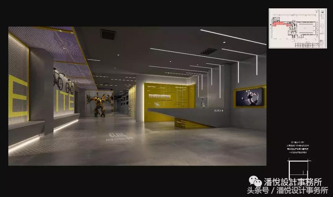 工业风健身房装修效果图,健身房吊顶工业风