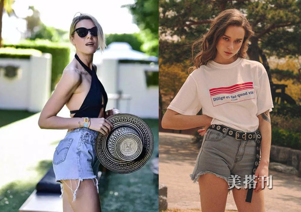 牛仔短裤上衣的穿搭技巧,牛仔短裤怎么搭配出时髦感