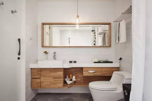 干湿区洗手台镜柜一体设计,智能镜柜一体盆洗手台