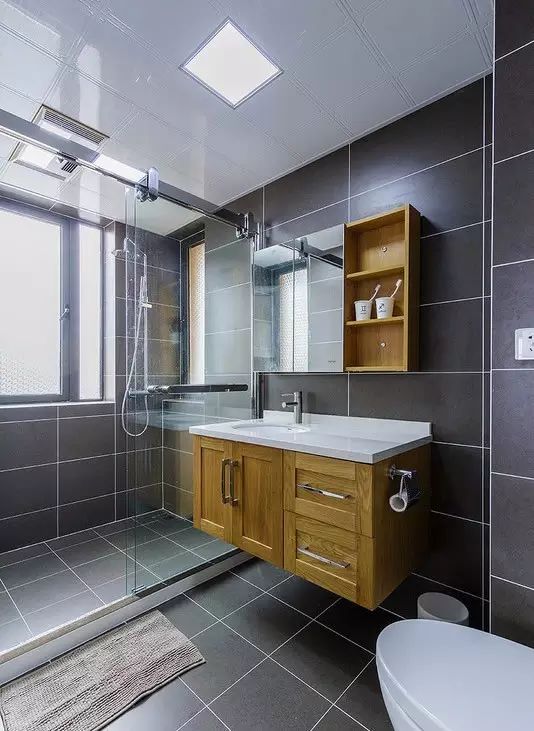 干湿区洗手台镜柜一体设计,智能镜柜一体盆洗手台