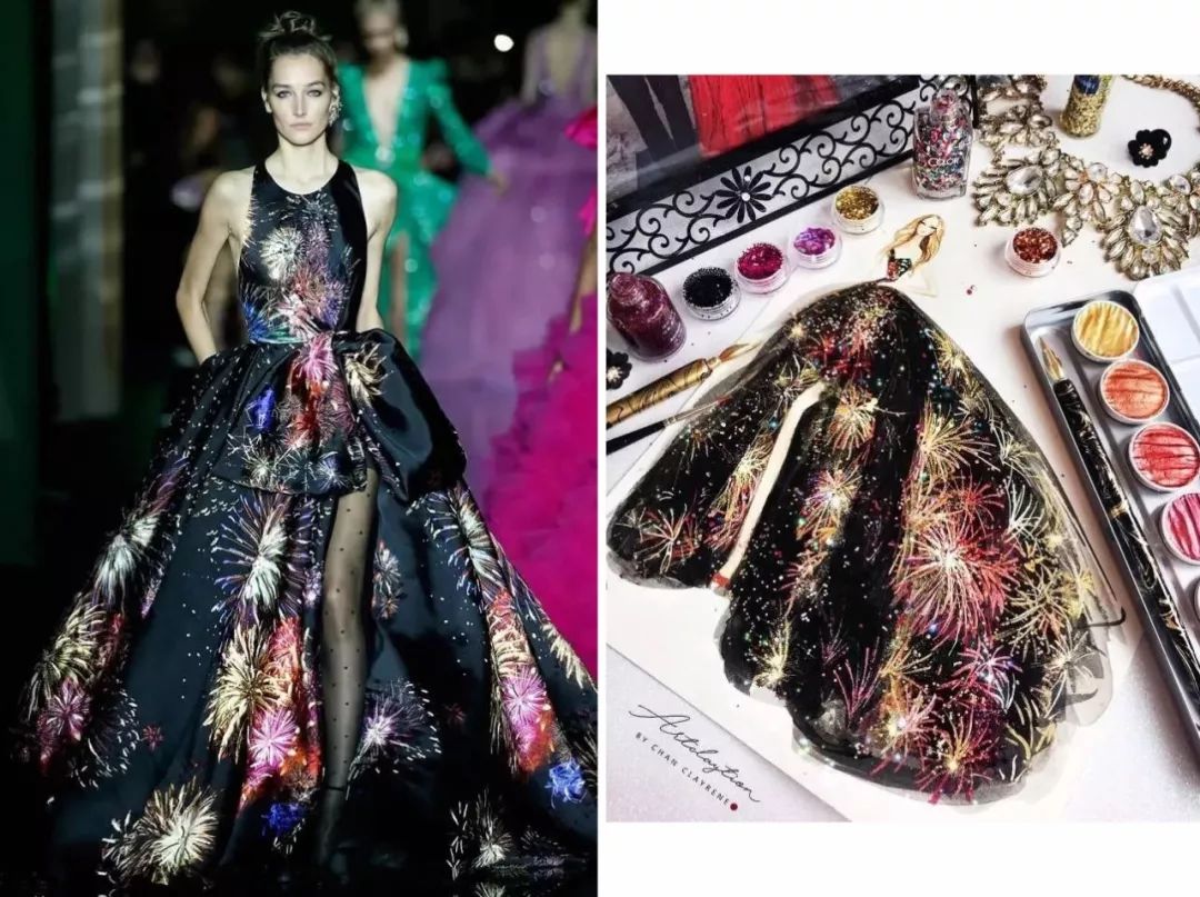 新加坡才女用口红和指甲油创作的高定礼服,居然比设计师手稿还要美!