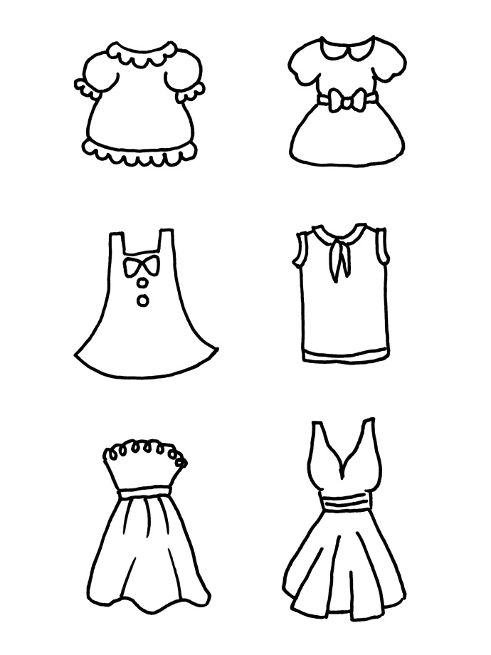 小男孩穿各种各样的衣服简笔画,各种各样的衣服简笔画带颜色