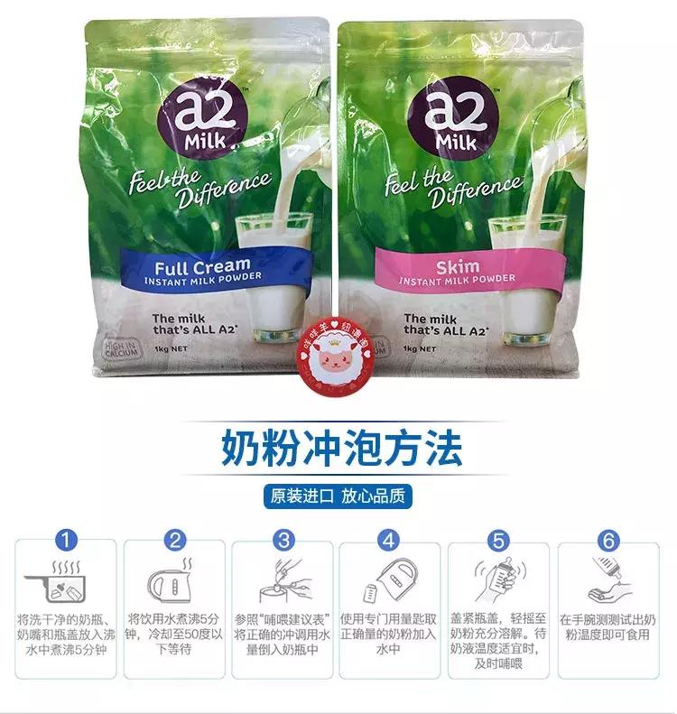 澳大利亚a2成人脱脂奶粉,新西兰a2成人全脂奶粉