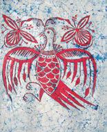 仿蜡染花的制作方法,仿蜡染重彩绘画教程