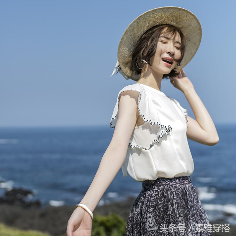 高级感小众上衣雪纺超仙,雪纺上衣女喇叭袖超仙款