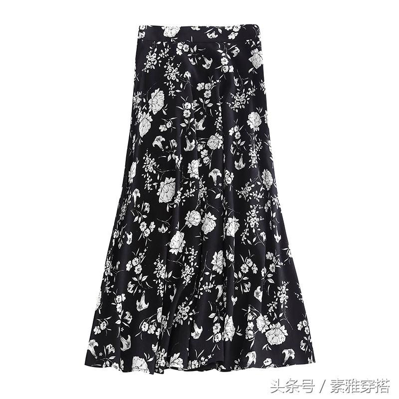 时尚碎花裙半身淑女,碎花半身长裙的搭配秋冬
