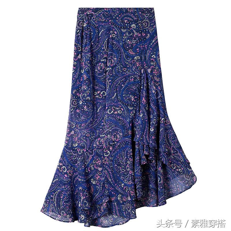 时尚碎花裙半身淑女,碎花半身长裙的搭配秋冬