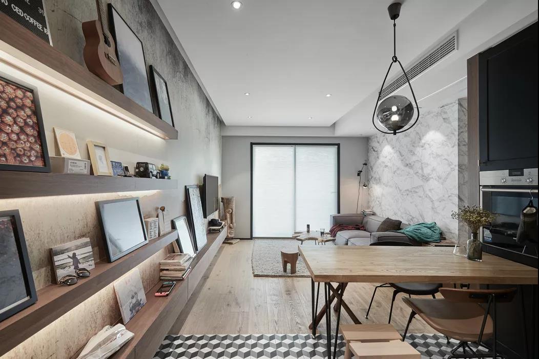 搬块木板当床头！木色打造的济南恒大世纪广场88㎡怀旧风全包12万