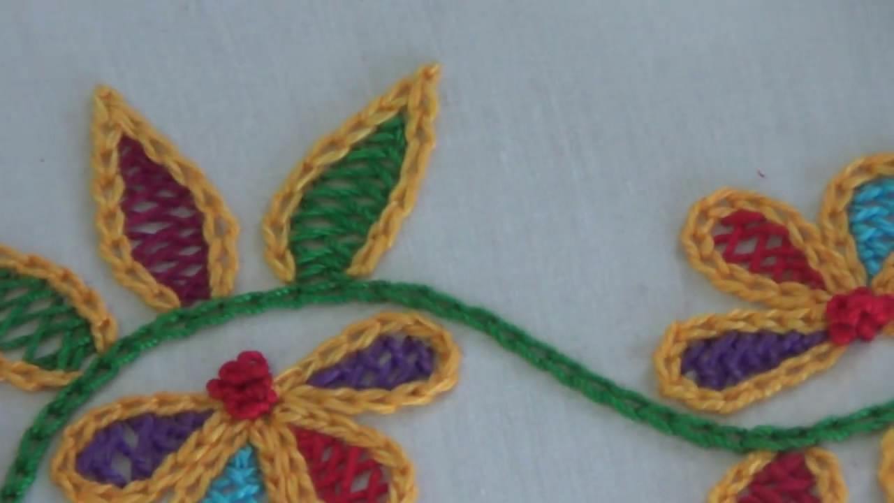 毛线刺绣花初学者怎么绣,毛线刺绣方法和技巧