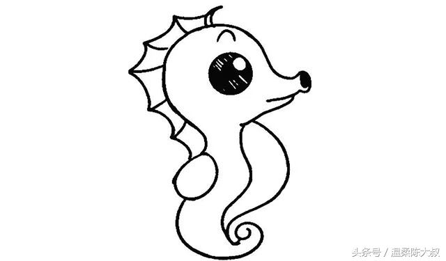 海洋动物简笔画简单画法,儿童简笔画入门0-3岁零基础蜗牛
