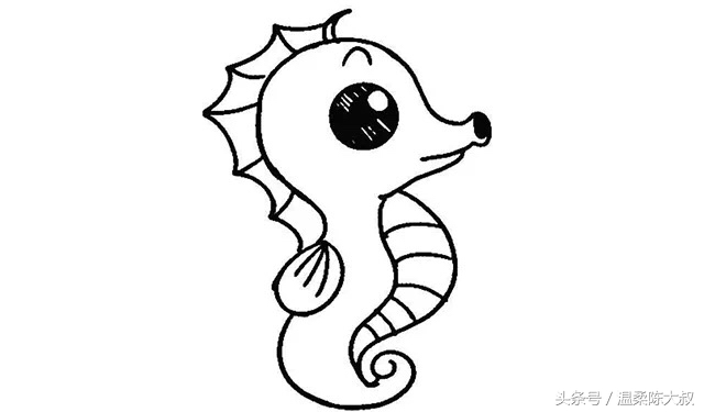海洋动物简笔画简单画法,儿童简笔画入门0-3岁零基础蜗牛