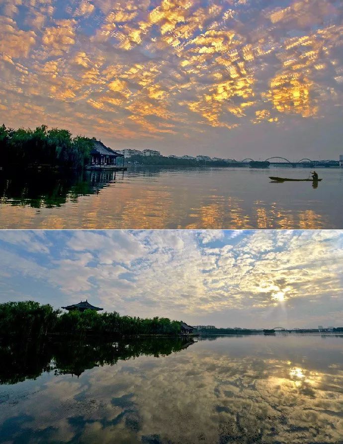 被绝美晚霞刷屏了,浙江绍兴雨后现绝美晚霞