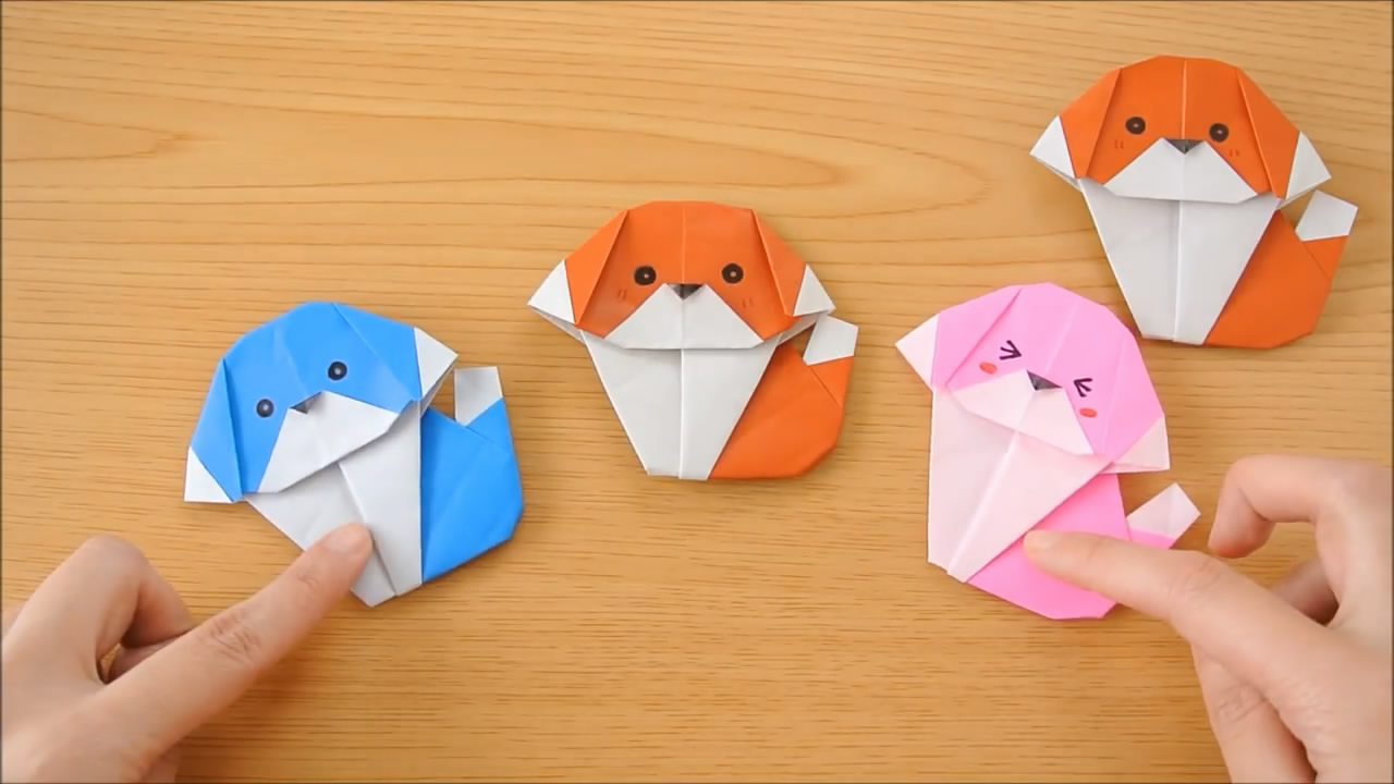 到车请故意小狗折纸教程,幼儿园小班折纸小狗步骤图